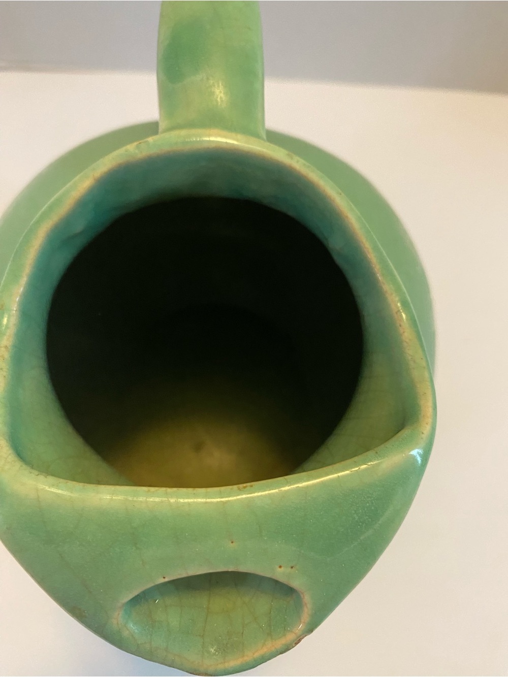 Vintage Jadeite Green Ball Jug w/ Ice Lip Water Pitcher – Marked “USA” – MCM - Picture 7 of 15